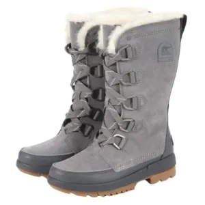 Sorel Tivoli IV Tall Grey Leather Lace Up Boots Womens 6.5