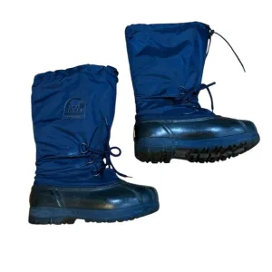 Sorel Winter Snow Boots Snow Lion 2 Womens Size 6 Blue Duck Rubber Insulated