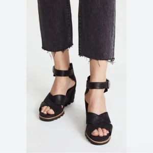 Sorel Womens Joanie Wedge Sandals in Black Size 9.5