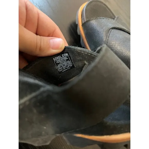 Sorel Womens Joanie Wedge Sandals in Black Size 9.5