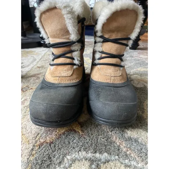 Sorel, Women's Size 10.5 M, Snow Angel Boots, Tan Suede &amp; Black Rubber Sole, EUC