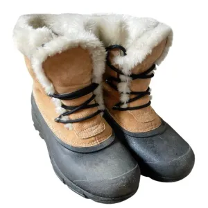 Sorel, Women's Size 10.5 M, Snow Angel Boots, Tan Suede &amp; Black Rubber Sole, EUC