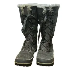 Sorel Women's Tivoli High Insulated Snow Boots Gray Faux Fur Size 9