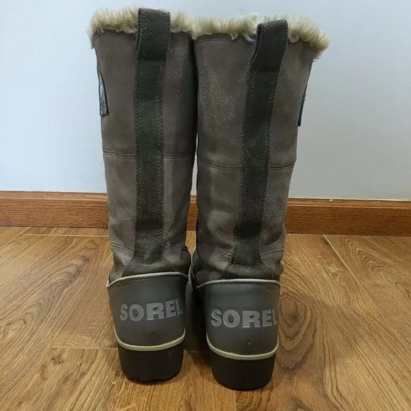 Sorel Women's Tivoli High Insulated Snow Boots Gray Faux Fur Size 9