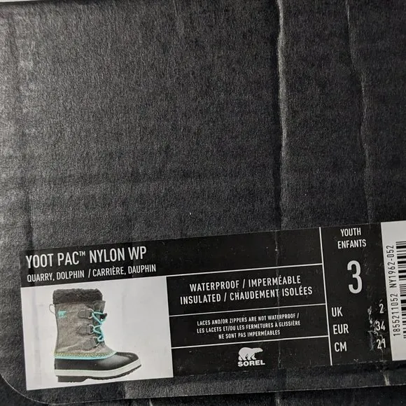 Sorel Yoot Pac Nylon Snow Boots, Grey, Little Kids 3 M