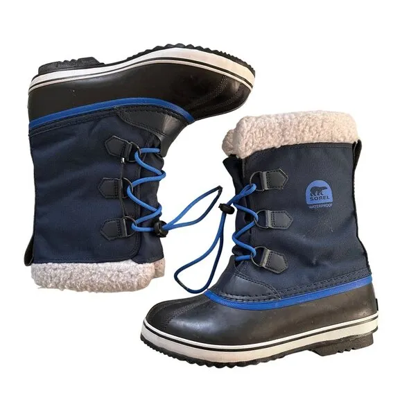 Sorel Yoot Pac Nylon Snow Winter Boot, Collegiate Navy Blue Size Youth 7