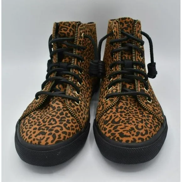 Sperry Womens Size 9.5 Top Sider Rebecca Minkoff High Top Leopard Print Sneakers