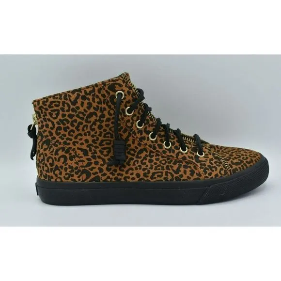 Sperry Womens Size 9.5 Top Sider Rebecca Minkoff High Top Leopard Print Sneakers