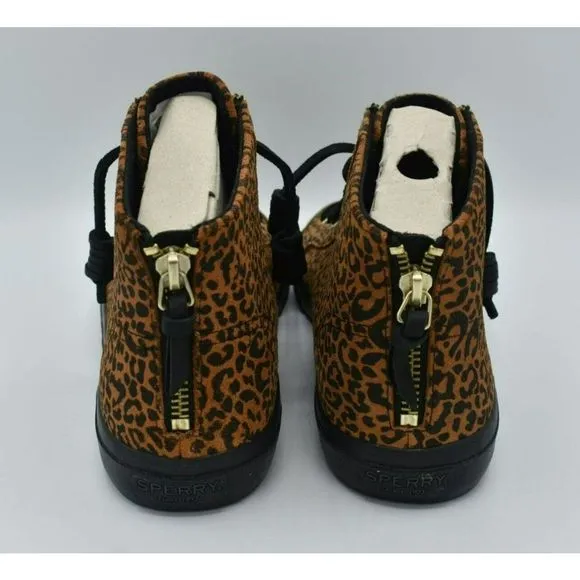 Sperry Womens Size 9.5 Top Sider Rebecca Minkoff High Top Leopard Print Sneakers
