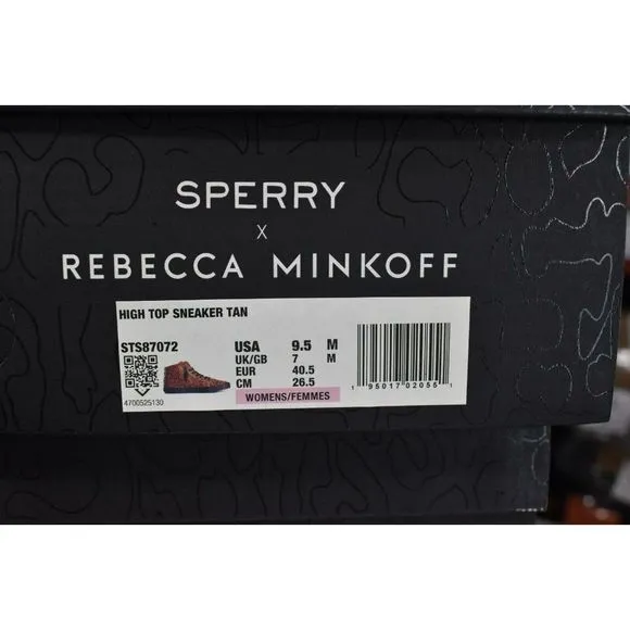 Sperry Womens Size 9.5 Top Sider Rebecca Minkoff High Top Leopard Print Sneakers