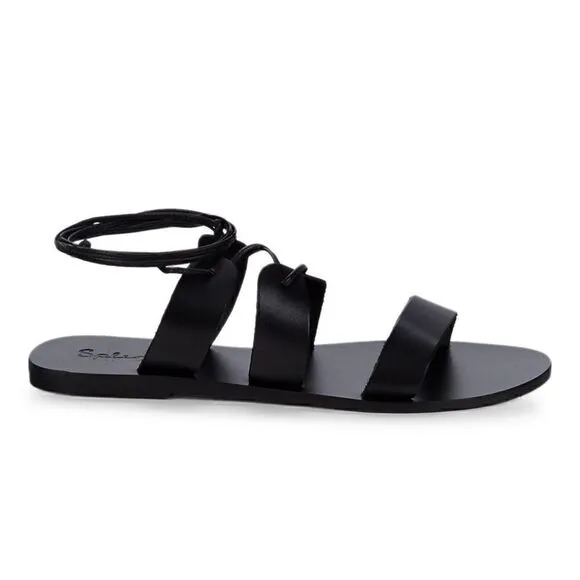 Splendid Sandals Womens Sz 7.5 B Black Tyler Gladiator leather Minimalist Flat