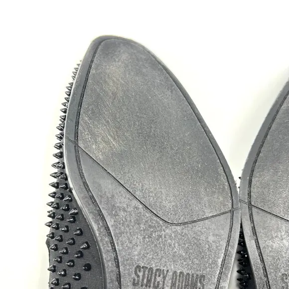 Stacy Adams Mens 10.5 Black Studded Spike Loafers Dress Shoes