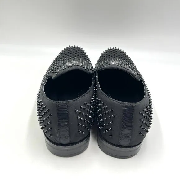 Stacy Adams Mens 10.5 Black Studded Spike Loafers Dress Shoes