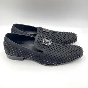 Stacy Adams Mens 10.5 Black Studded Spike Loafers Dress Shoes