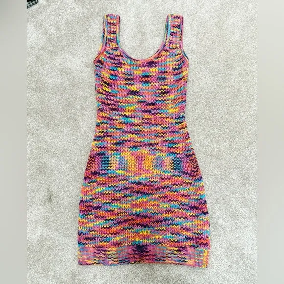 Staid - Gardenia Multicolor Knit Mini Dress - size Small - Great Condition