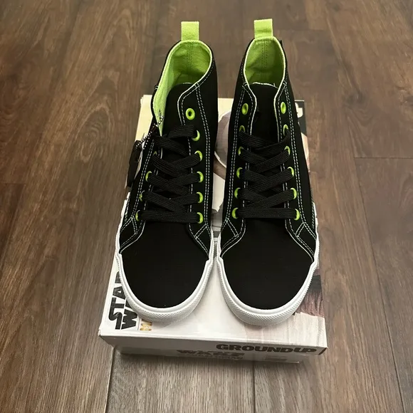 Star Wars The Mandalorian Black High-Top Kids Sneakers