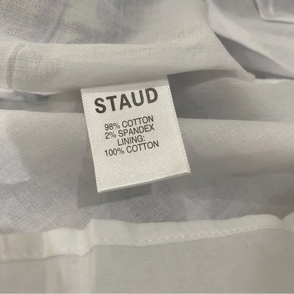 STAUD Wells poplin midi dress in China blue toile size 4