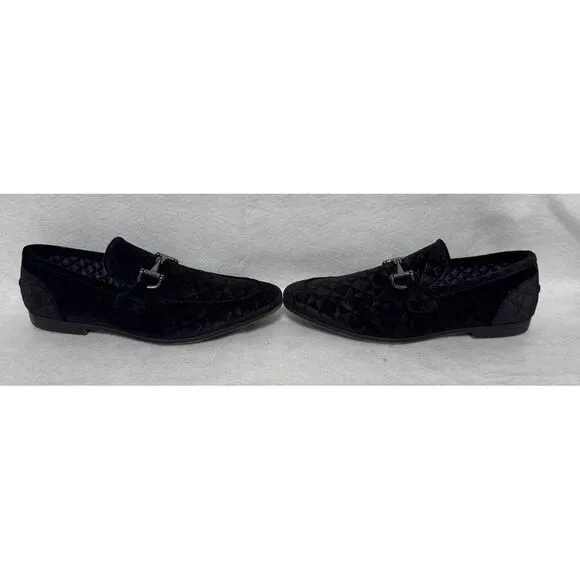 Steve Madden Black Velvet Horsebit Loafers Size 9 Dark Academia Old Money Luxury