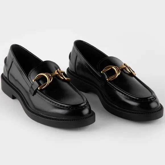 STEVE MADDEN Loafers Sheyla Black Vegan Leather, Slip-On Preppy, Women’s Size 9