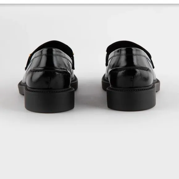 STEVE MADDEN Loafers Sheyla Black Vegan Leather, Slip-On Preppy, Women’s Size 9