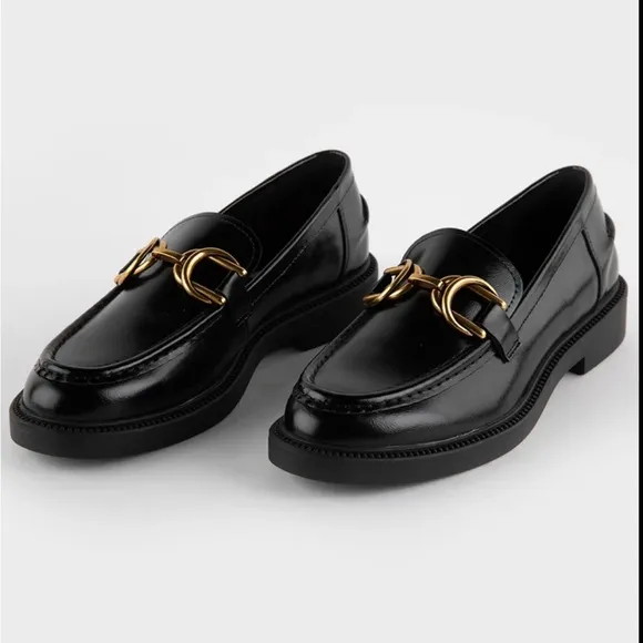 STEVE MADDEN Loafers Sheyla Black Vegan Leather, Slip-On Preppy, Women’s Size 9
