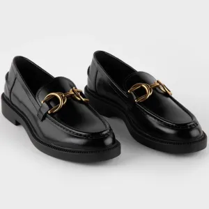 STEVE MADDEN Loafers Sheyla Black Vegan Leather, Slip-On Preppy, Women’s Size 9