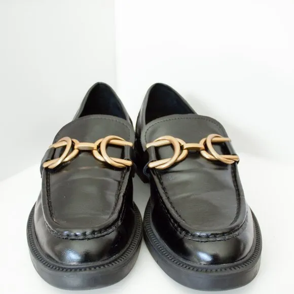 STEVE MADDEN Loafers Sheyla Black Vegan Leather, Slip-On Preppy, Women’s Size 9