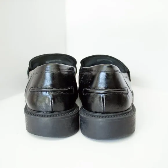 STEVE MADDEN Loafers Sheyla Black Vegan Leather, Slip-On Preppy, Women’s Size 9