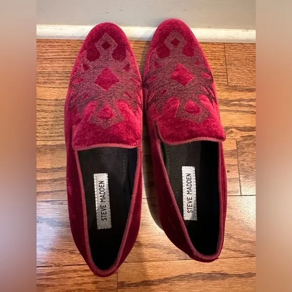 Steve Madden Men Smoking Shoe Size 7.5 Lorax Velvet Loafers Dress