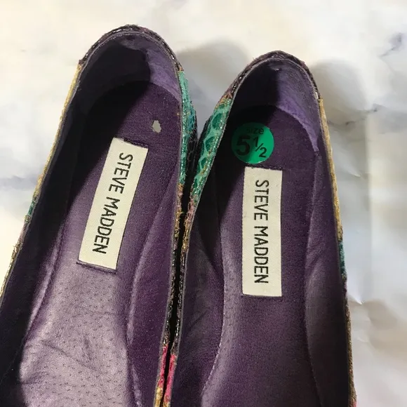 Steve Madden Patchwork Snakeskin Ballet Flats
