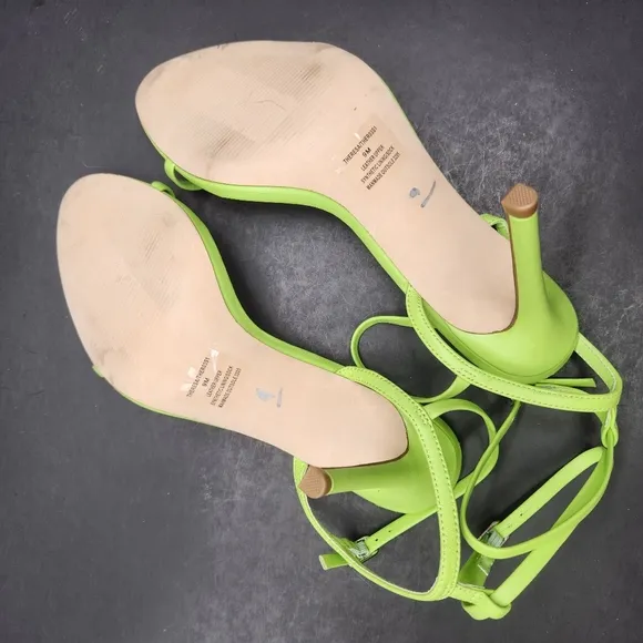 Steve Madden sandals 9M green neon leather Theresa strappy dainty heels new $100