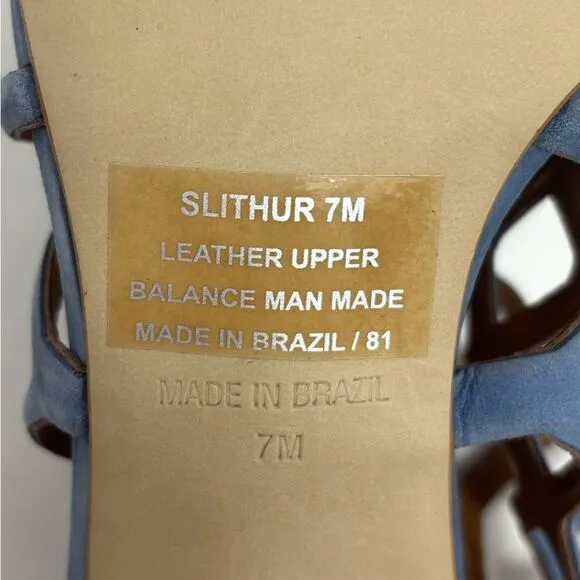 Steve Madden‎ Slithur Size 7 Leather Light Blue Suede Strappy Cage Heels Sandals