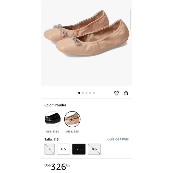 Stuart Weitzman 7.5 Women's SW Bow Ballet Flats Fawn Hard To Find Ballerina Core