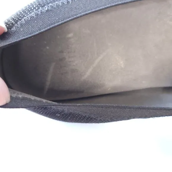 Stuart Weitzman Black Grossgrain Ballet Flats Size 8.5 Textured Slip On
