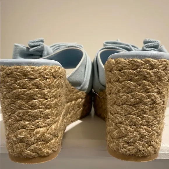Stuart Weitzman Blue Espadrille Platform Shoes