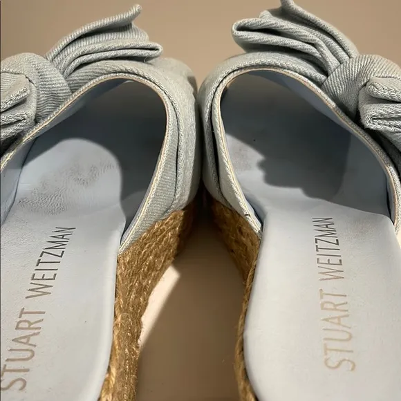 Stuart Weitzman Blue Espadrille Platform Shoes