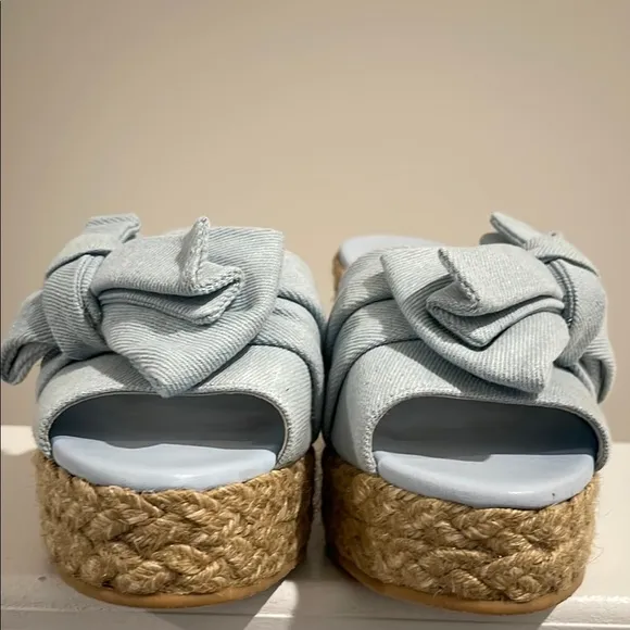 Stuart Weitzman Blue Espadrille Platform Shoes