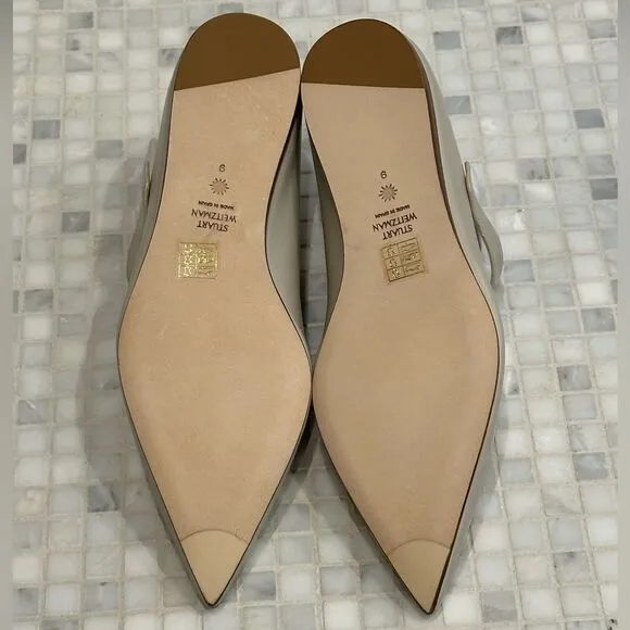 Stuart Weitzman BRAND NEW Gala Mary Jane Oat Flats 9B