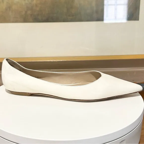 🌹STUART WEITZMAN🌹 Emilia Pointed-Toe Leather Ballet Flats Size: 7B