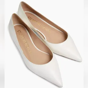 🌹STUART WEITZMAN🌹 Emilia Pointed-Toe Leather Ballet Flats Size: 7B