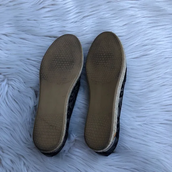 Stuart Weitzman Meshuga Black Lace Womens Flat Espadrilles, size 8