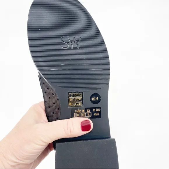 Stuart Weitzman Palmer Pindot Mesh Loafers Black 9.5B