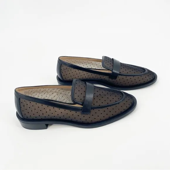 Stuart Weitzman Palmer Pindot Mesh Loafers Black 9.5B