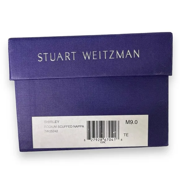 Stuart Weitzman Shirley Metallic Silver Classic Pointed Toe Slip-On Flats Shoe 9