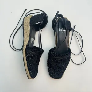Stuart Weitzman Wedge Lace Up Sandal Espadrilles, Size 8.5