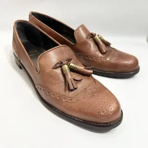 Stuart Weitzman Wingtip Leather Loafers Tassle Guything | Brown | SZ 8.5