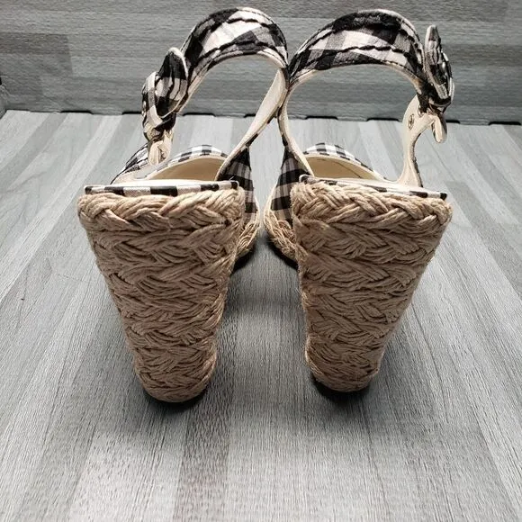 Stuart Weitzman Black &amp; White WedgeEspadrilles