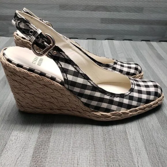Stuart Weitzman Black &amp; White WedgeEspadrilles