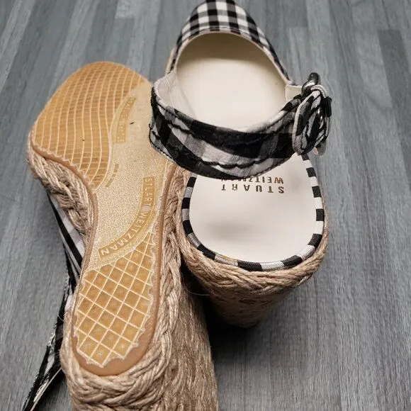 Stuart Weitzman Black &amp; White WedgeEspadrilles