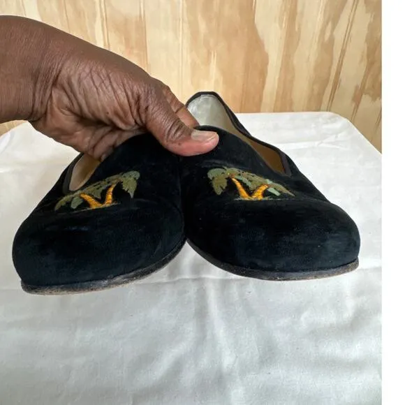Stubbs &amp; Wootton Palm Beach Velvet Graphic Print Loafers Size 11.5 Men